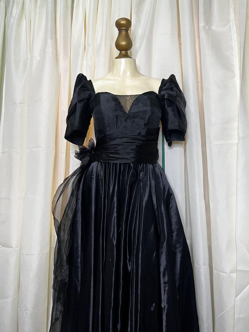 filipiniana dress black NICOLE FILIPINIANA DRESS