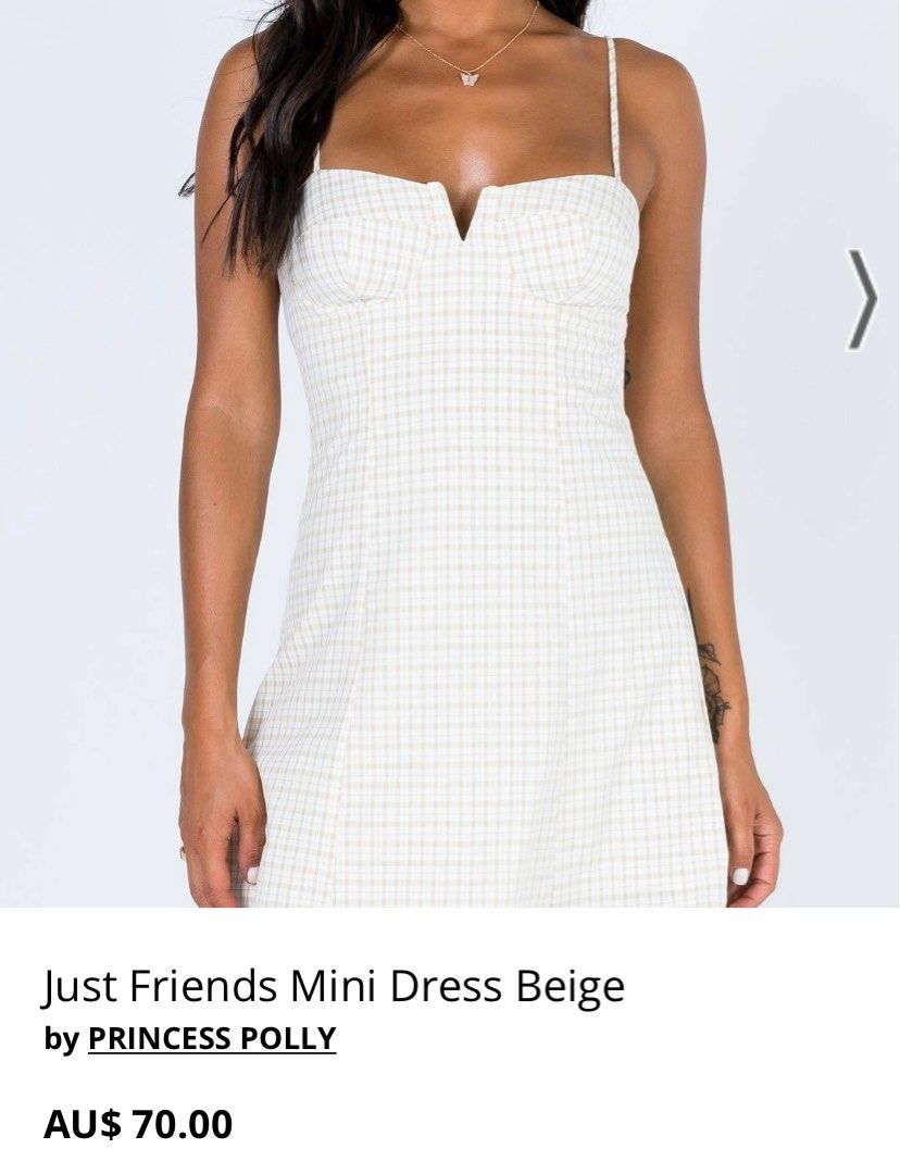 RUSH SALE BNWT Princess Polly Just Friends Mini Dress Beige