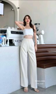 Brand New High Waist Pants - Cream