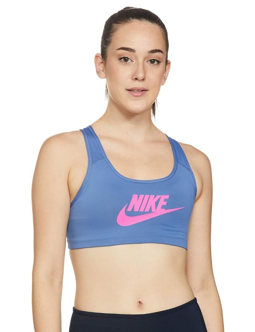 BRAND NEW] Nike (CN5263-458) Women's Swoosh Bra With Dry-Fit Technology,  Medium Support Sports Bra, Removable 2-Pieces Pad, Size : Small [Blue] (7),  Women's Fashion, Tops, Other Tops on Carousell