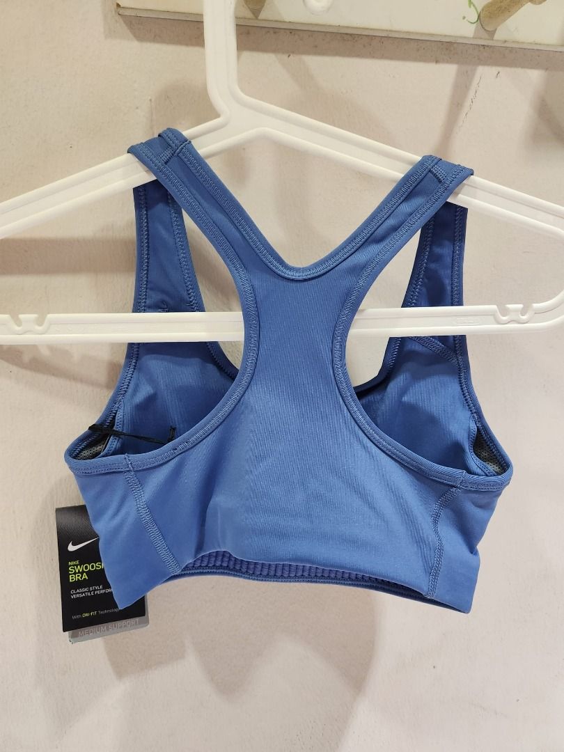 BRAND NEW] Nike (CN5263-458) Women's Swoosh Bra With Dry-Fit Technology,  Medium Support Sports Bra, Removable 2-Pieces Pad, Size : Small [Blue] (7),  Women's Fashion, Tops, Other Tops on Carousell