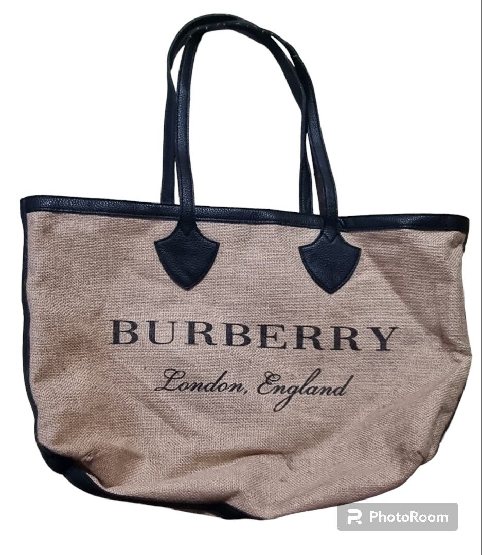 Burberry Jute Logo Printed Women s Fashion Bags Wallets Tote