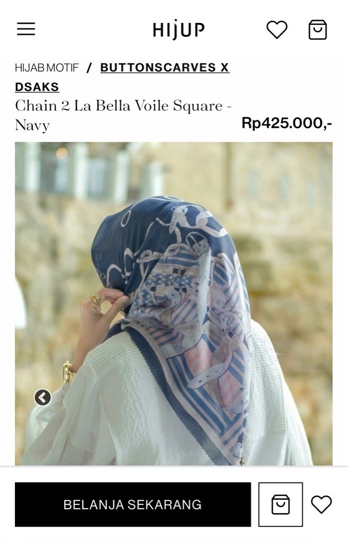 Chain 2 La Bella Voile Square - Blu – Buttonscarves