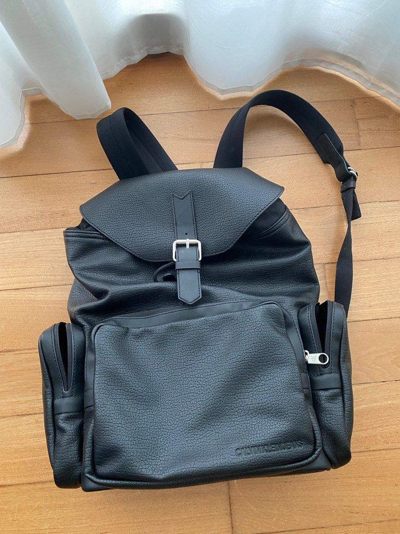 Calvin klein sales leather backpacks