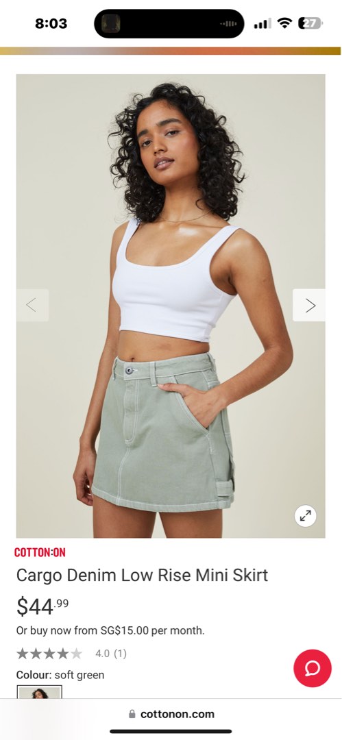 Cargo Denim Mini Skirt, Women's Fashion, Bottoms, Skirts on Carousell