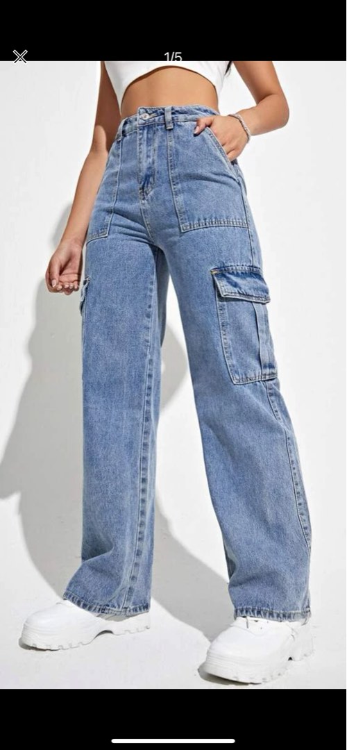 cargo jeans, Women's Fashion, Bottoms, Jeans & Leggings on Carousell