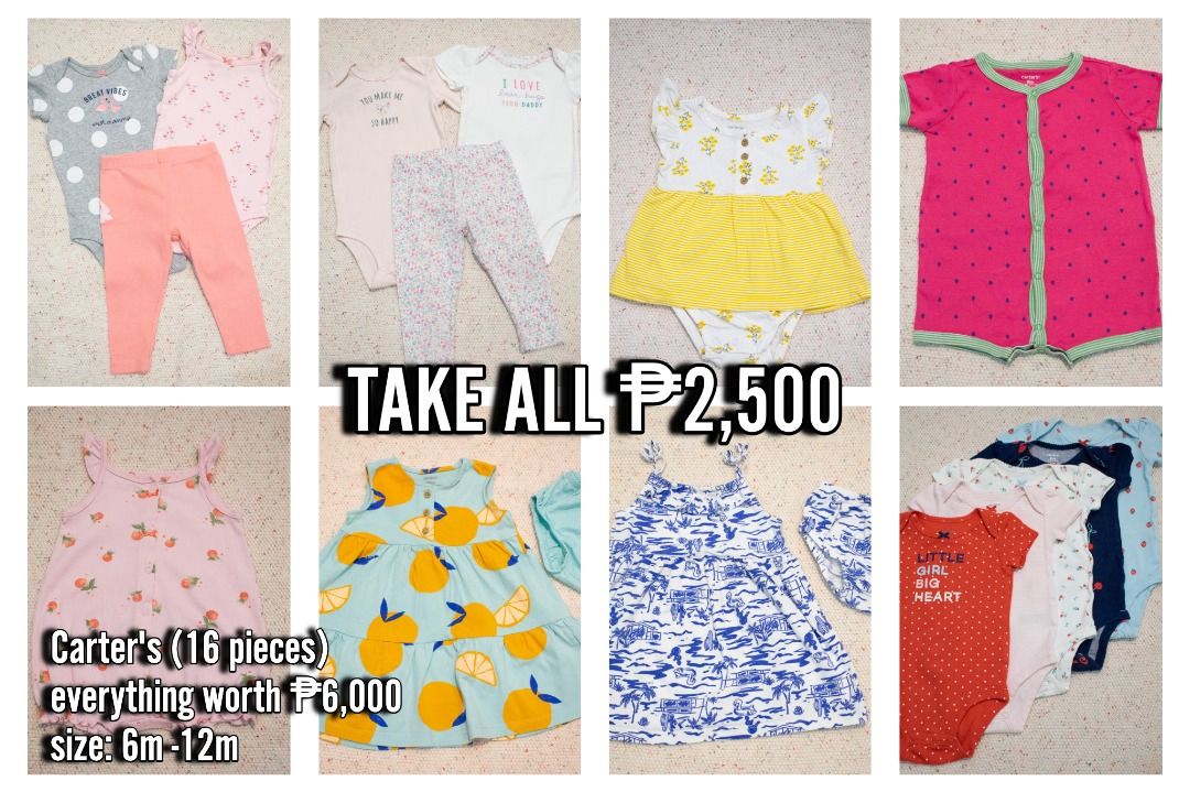 Carter s 16 pieces TAKE ALL dress onesies sets Babies Kids Babies Kids Fashion on Carousell