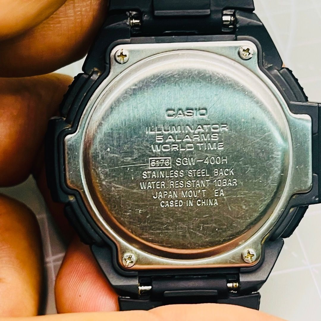 CASIO SGW 400H DIGITAL ANALOG WR 10BAR ALTIMETER BAROMETER