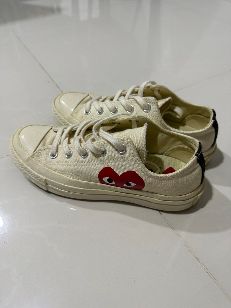 CDG x Converse Low Cut White Sneakers