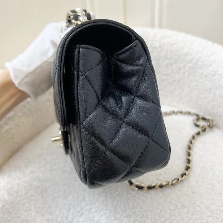 ✖️SOLD✖️ Chanel 23A Mini Rectangle Flap with Crystals Top Handle in Black  Lambskin and LGHW, Luxury, Bags & Wallets on Carousell