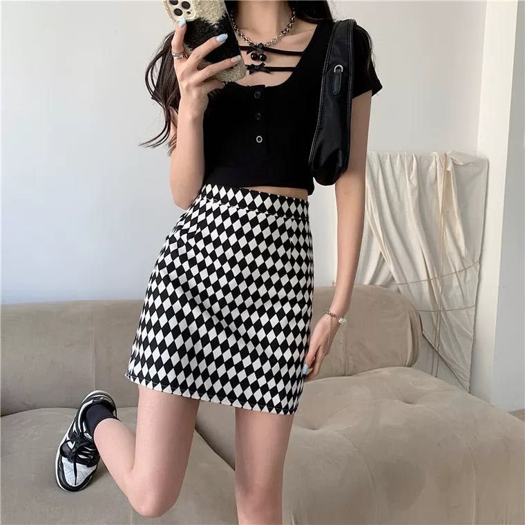 Checkerboard skirt hotsell