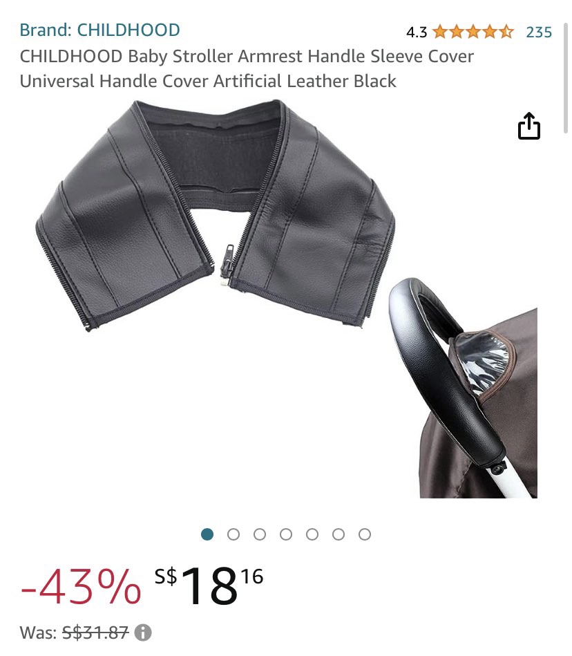 Stroller handle cover sleeve clearance