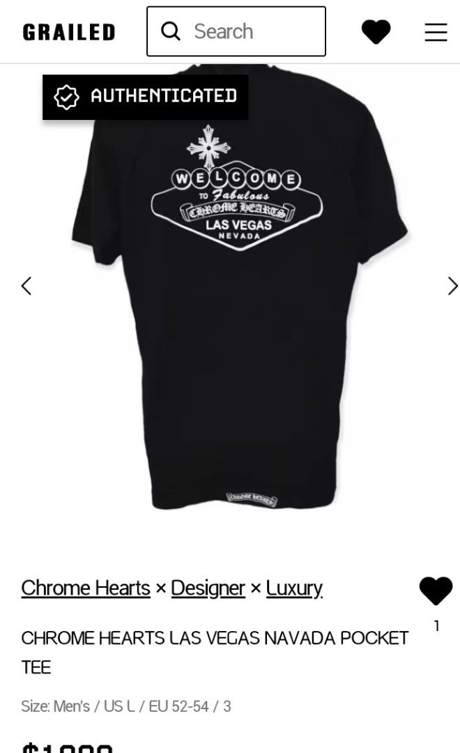 BRAND NEW 100% AUTHENTIC* Chrome Hearts Las Vegas Sign T-Shirt