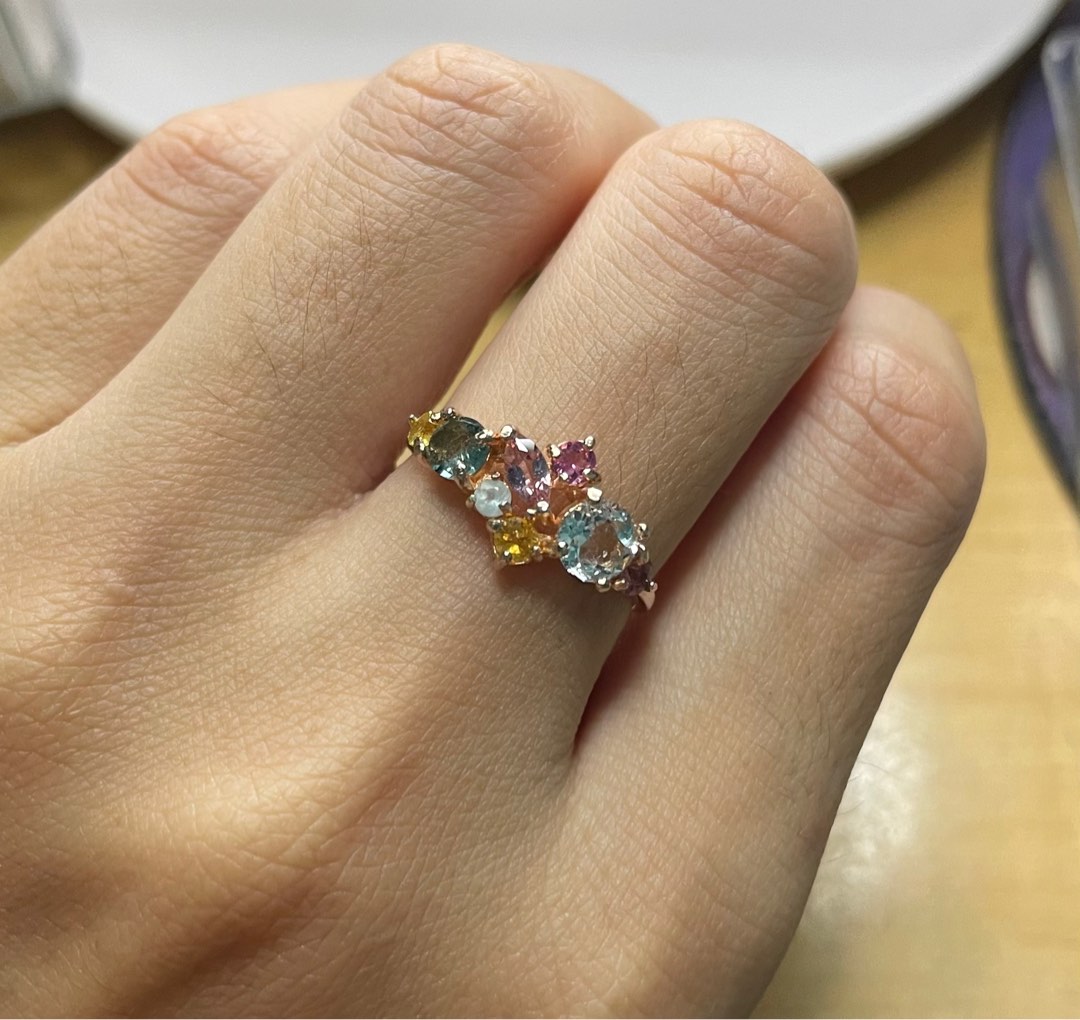 Cluster tourmaline ring Women s Fashion Jewelry Organisers