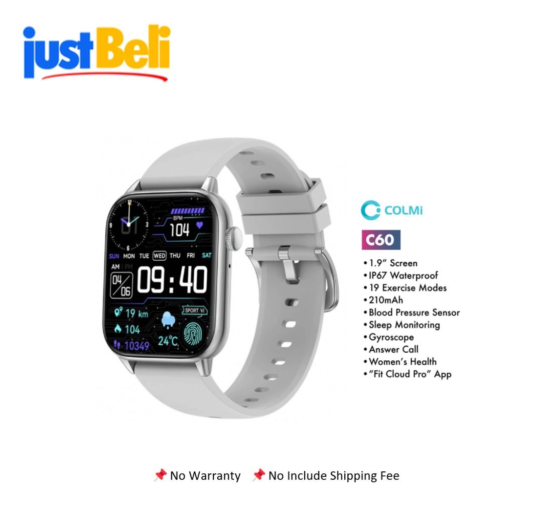 Colmi C60 1.9inch Smart Watch Silver Mobile Phones Gadgets
