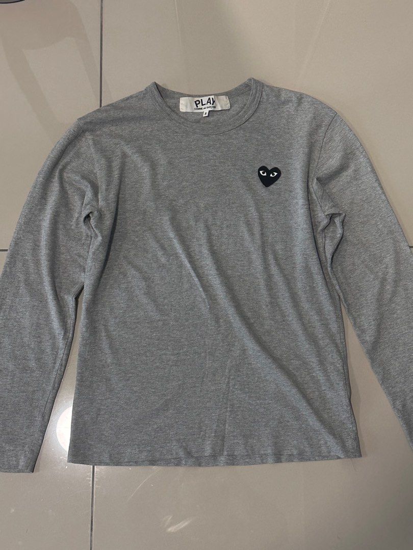 Comme des Gar ons CDG PLAY Grey long sleeve t Shirt S