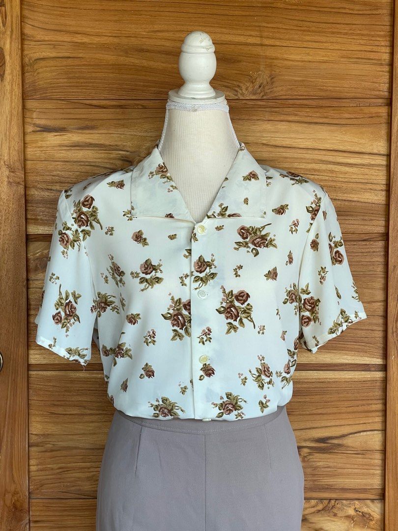 Vintage Floral Print Button-Down Top - 14/16 main image 1