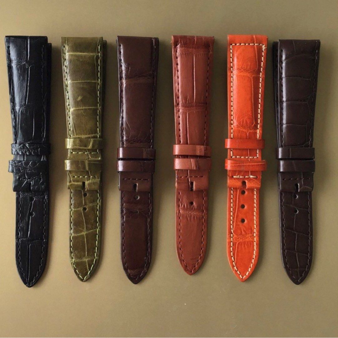 Custom Handmade 16mm 18mm 19mm 20mm 22mm Genuine Alligator Crocodile Ostrich Watch Strap with Buckle