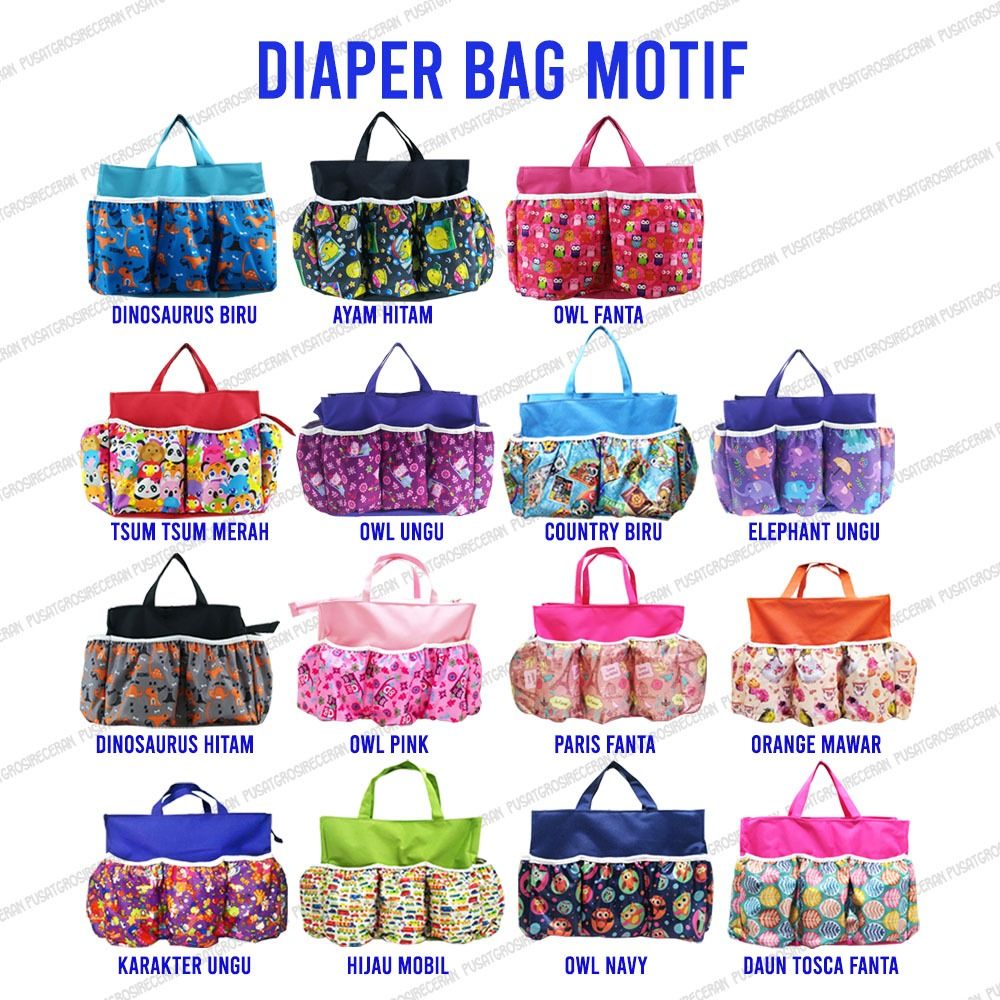 Diaper Baby Bag Organizer Motif (Baby Bag Organizer Tas Botol Susu