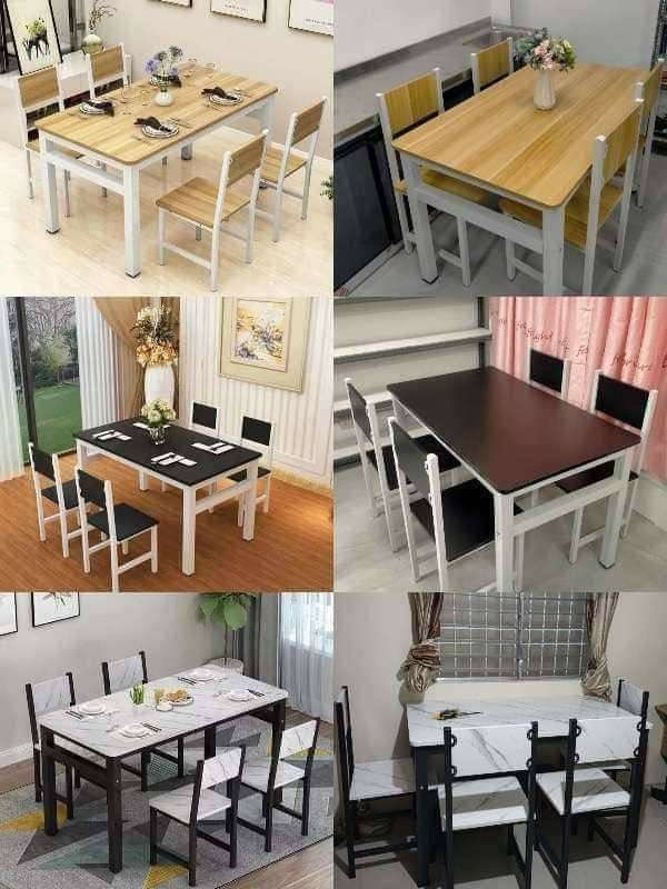 Dinning table set (Category: Tables & Sets) located in Manila. Submitted by minidivisoria (Listing ID 1254441561, Image 1). Description: Restock !!! Dinning table set Php 3000. Only Table with 4 seater Color: white,black,brown Size: 70x120 cm Good Quality Pwde pang paluwagan.