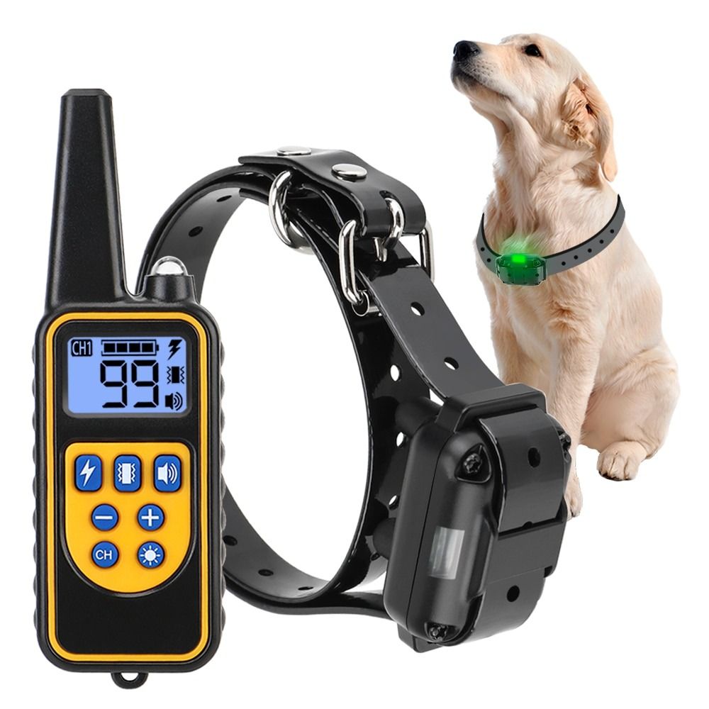 Remote pet training collar with lcd display top