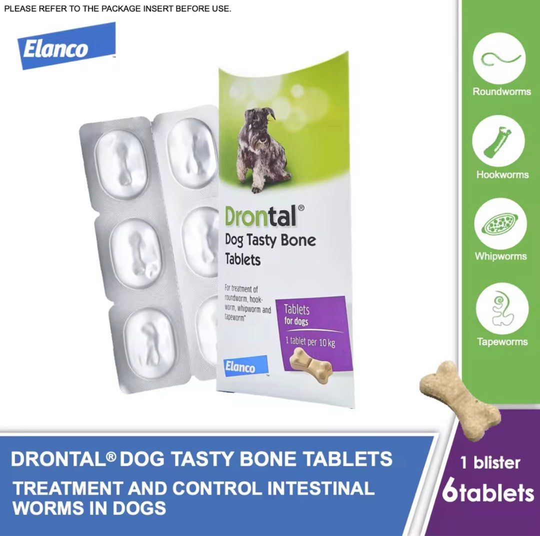 100 Authentic Drontal Dog Tasty Bone Tablet 1pc expiry 2025