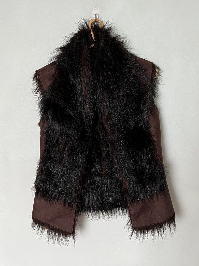 Black fur outlet gilet zara