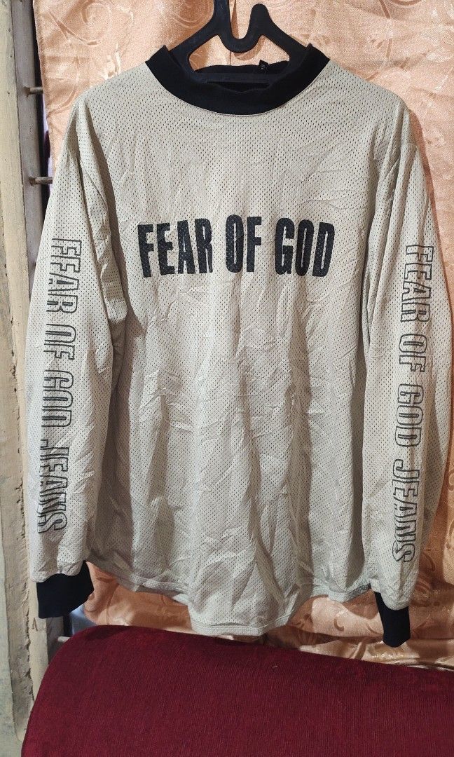 Fear of God mesh motocross jersey, Fesyen Pria, Pakaian , Atasan