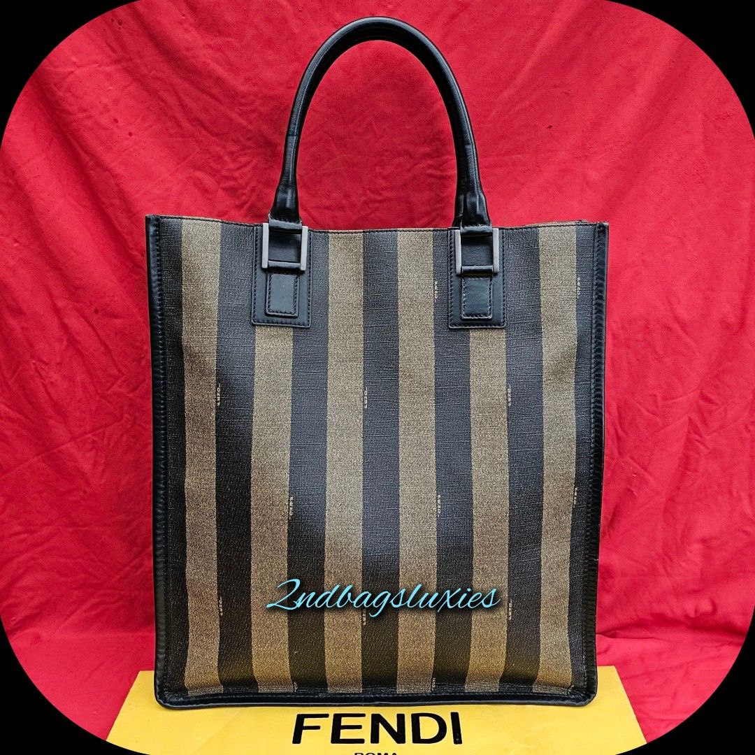 🛑Fendi Pequin Coated Canvas Vertical Sac Plat Tote Bag, Luxury, Bags &  Wallets on Carousell