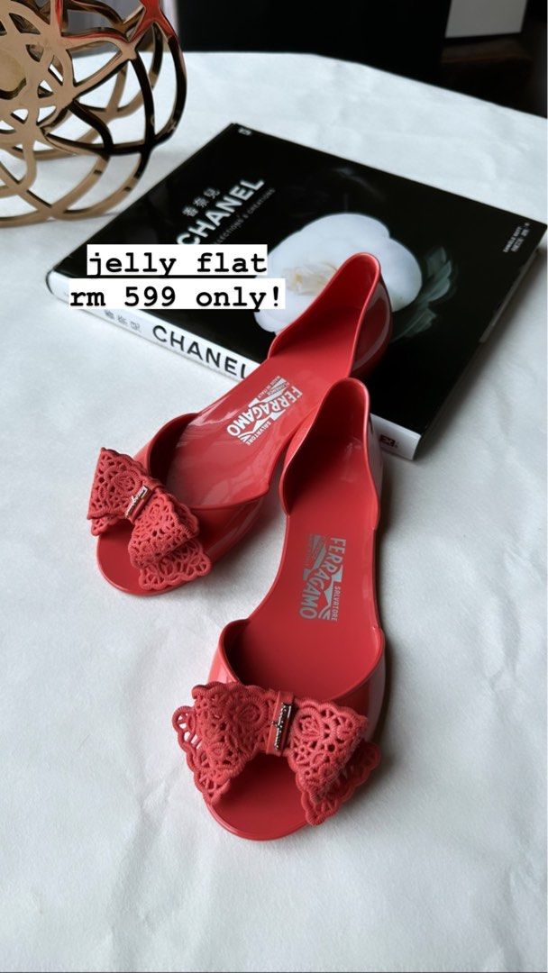 Ferragamo cheap jelly flat