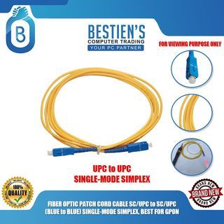 FIBER OPTIC PATCH CORD CABLE SC/UPC to SC/UPC (BLUE to BLUE) SINGLE-MODE SIMPLEX, BEST FOR GPON