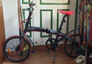 Foldable Bicycle - Hachiko HA-01 - Black with Red Seat