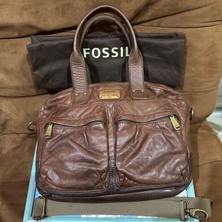 FOSSIL FULL LEATHER SHOULDER SLING BAG VINTAGE