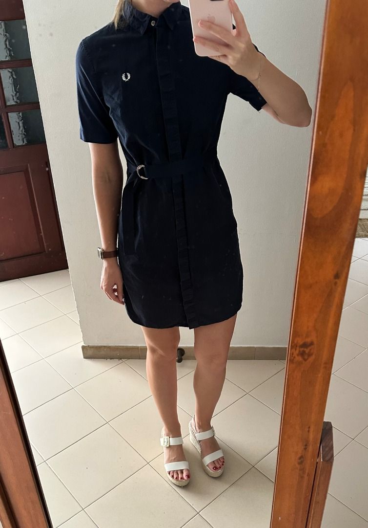 Fred perry belted shirt outlet dress