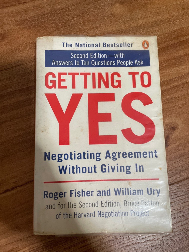 Getting to Yes by Roger Fisher and William Ury (2nd Ed), Hobbies & Toys ...