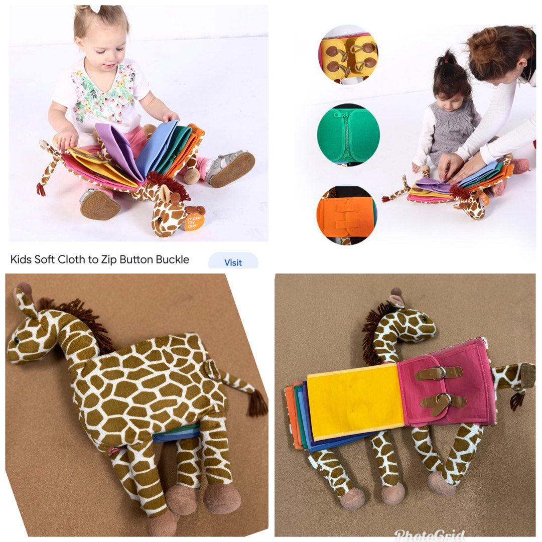 Zip button buckle store and tie toy