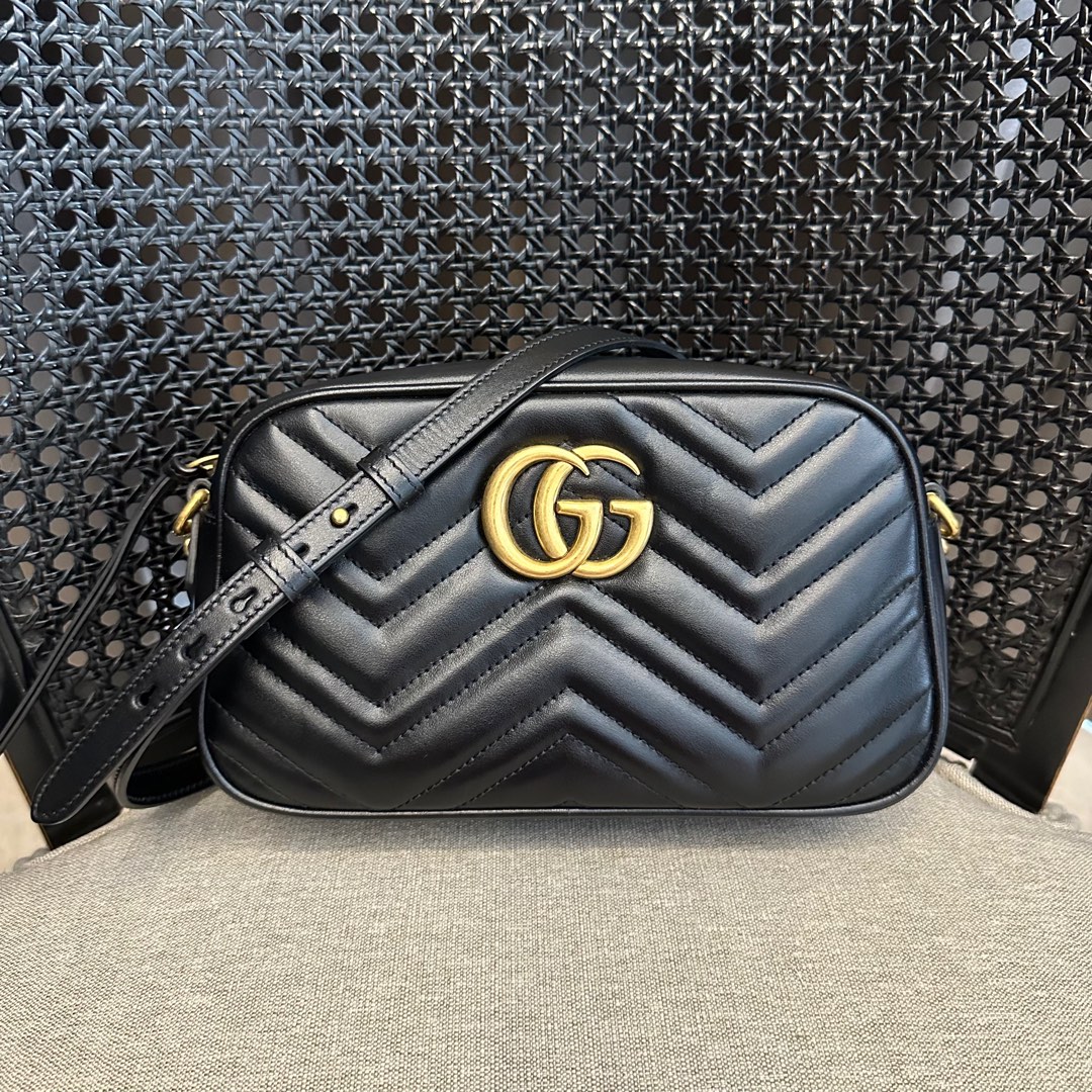 Gucci Marmont Camera Bag Small Black, Luxury, Bags & Wallets on Carousell