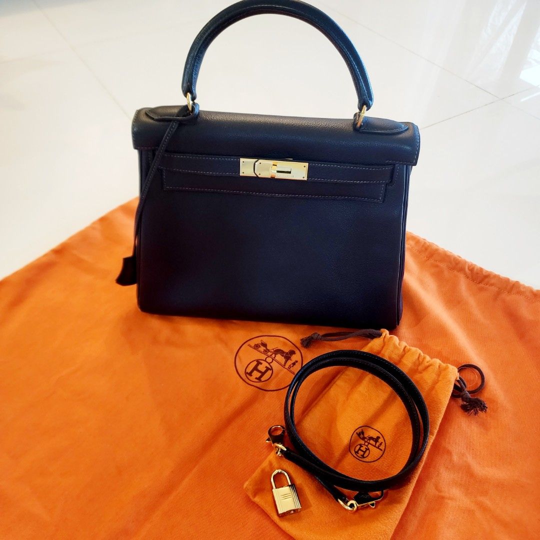 Hermes Kelly Retourne 25 Etain Togo, Luxury, Bags & Wallets on Carousell