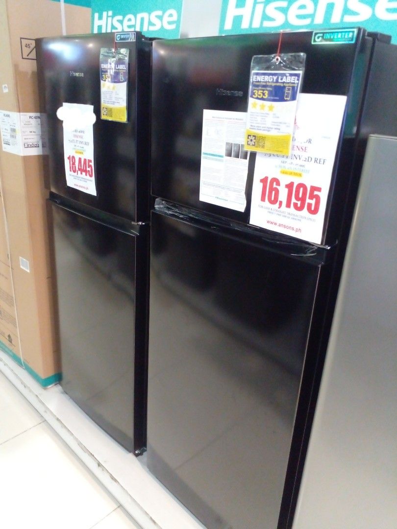 Hisense Inverter Two Door Refrigerator (Category: Refrigerators and Freezers) located in Makati City. Submitted by francohomeappliancestrading (Listing ID 1254322145, Image 1). Description: For Cash Transaction Only Brandnew/Receipt Semi Auto Defrost Inverter 7.3cft RD27DR Cash:14,990 •Semi-Auto Defrost •Tempered Glass •Adjustable Thermostat No Frost Inverter 7.2cft RD26WR Cash:16,990 •Total No-Frost •Energy Saving •Multi Air Flow System 1yr Warr