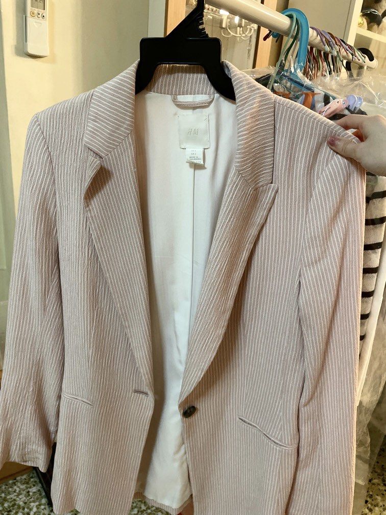 h&m pink blazer