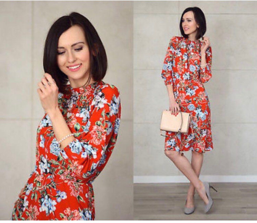 H&m red flower dress online
