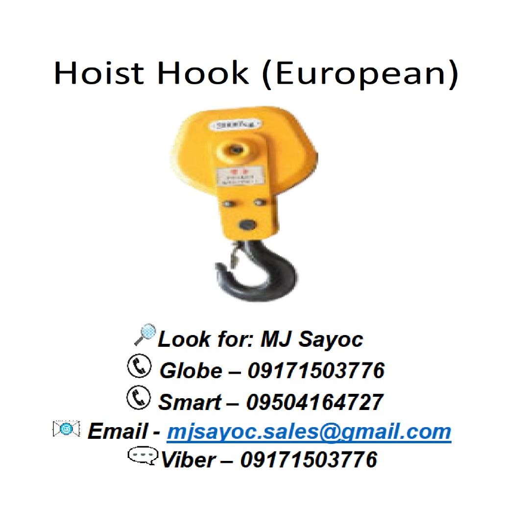 Hoist Hook (European), Commercial & Industrial, Construction Tools &  Equipment on Carousell