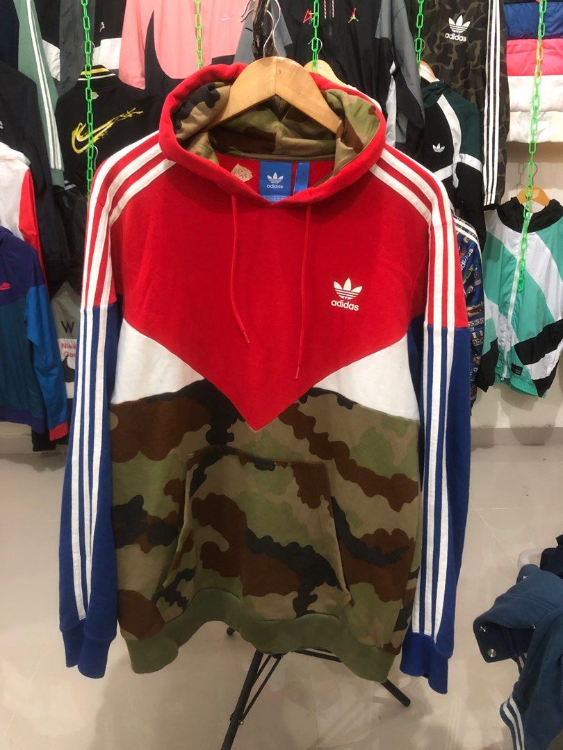 hoodie adidas trefoil originals essentials camo mix colorblock cakep