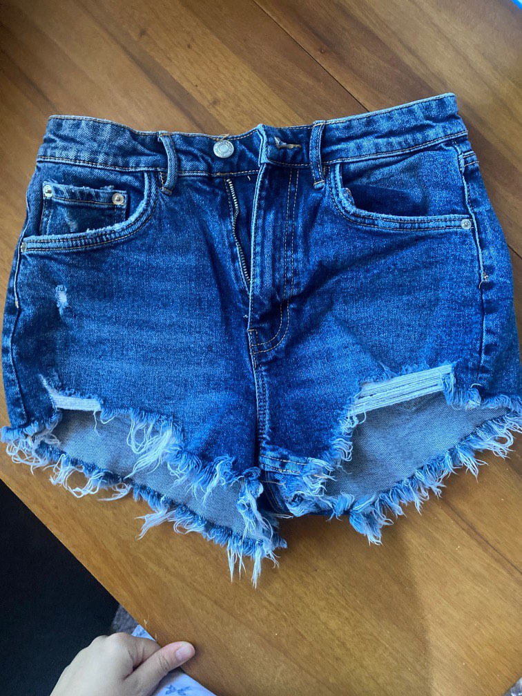 Hotpants Zara Celana Pendek Jeans Fesyen Wanita Pakaian Wanita