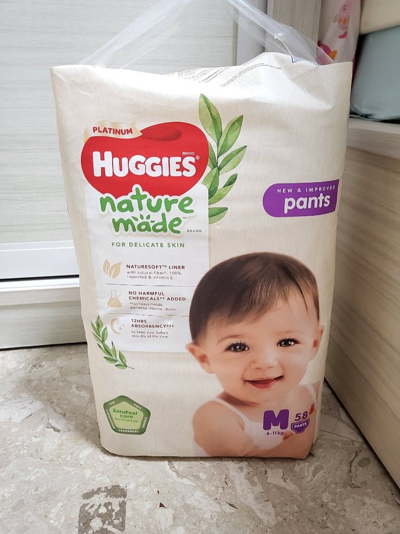 Huggies Platinum Pants M Size 58pcs Babies Kids Bathing