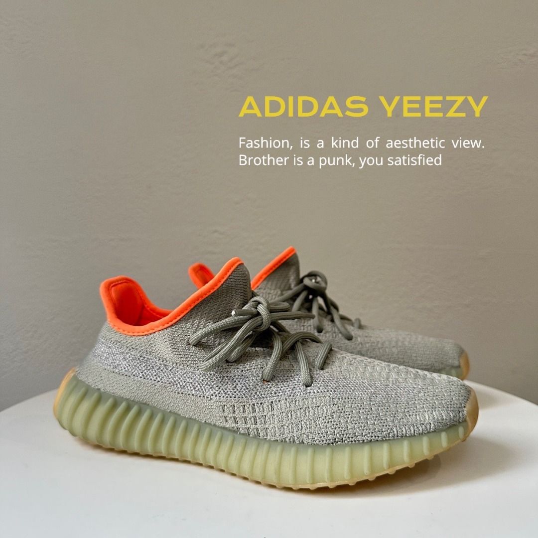 [HYC] Adidas Yeezy 350 V2 Desert Sage 側透滿天星哈密瓜配色24.5CM FX9035