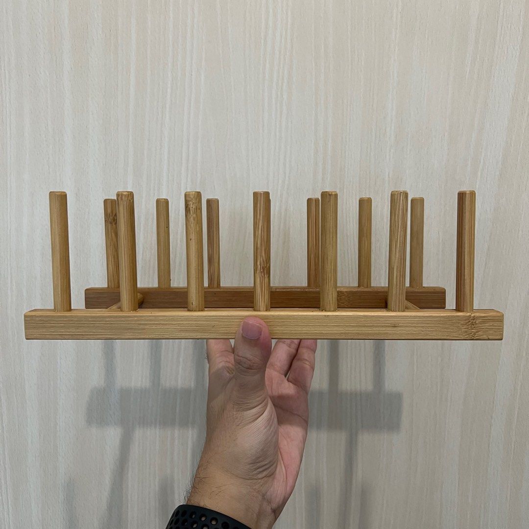 2 IKEA Bamboo Plate Holder (Set), Furniture & Home Living, Kitchenware ...