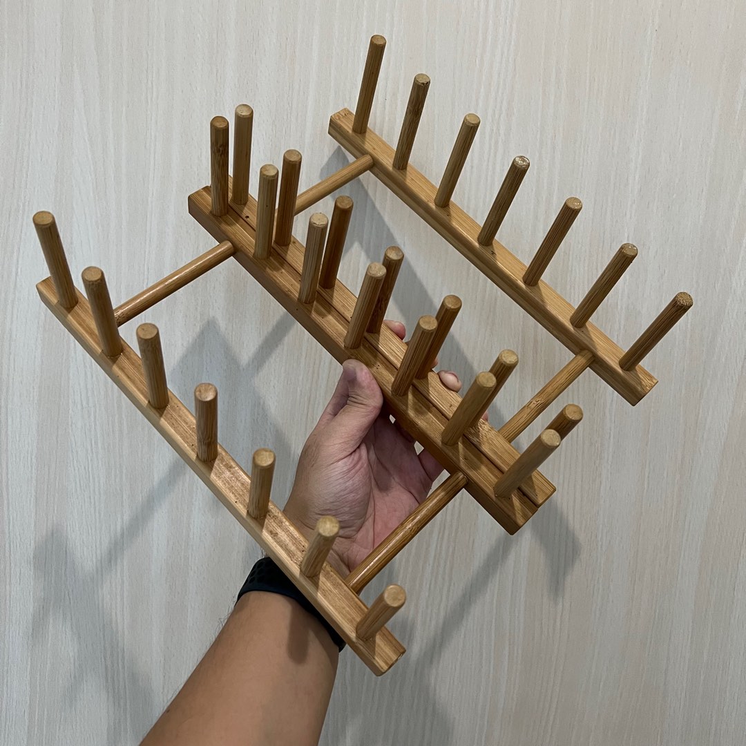 2 IKEA Bamboo Plate Holder (Set), Furniture & Home Living, Kitchenware ...