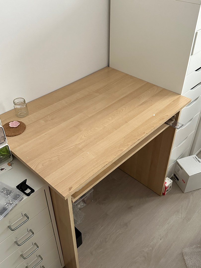 Ikea Wood Desk, Furniture & Home Living, Furniture, Tables & Sets on
