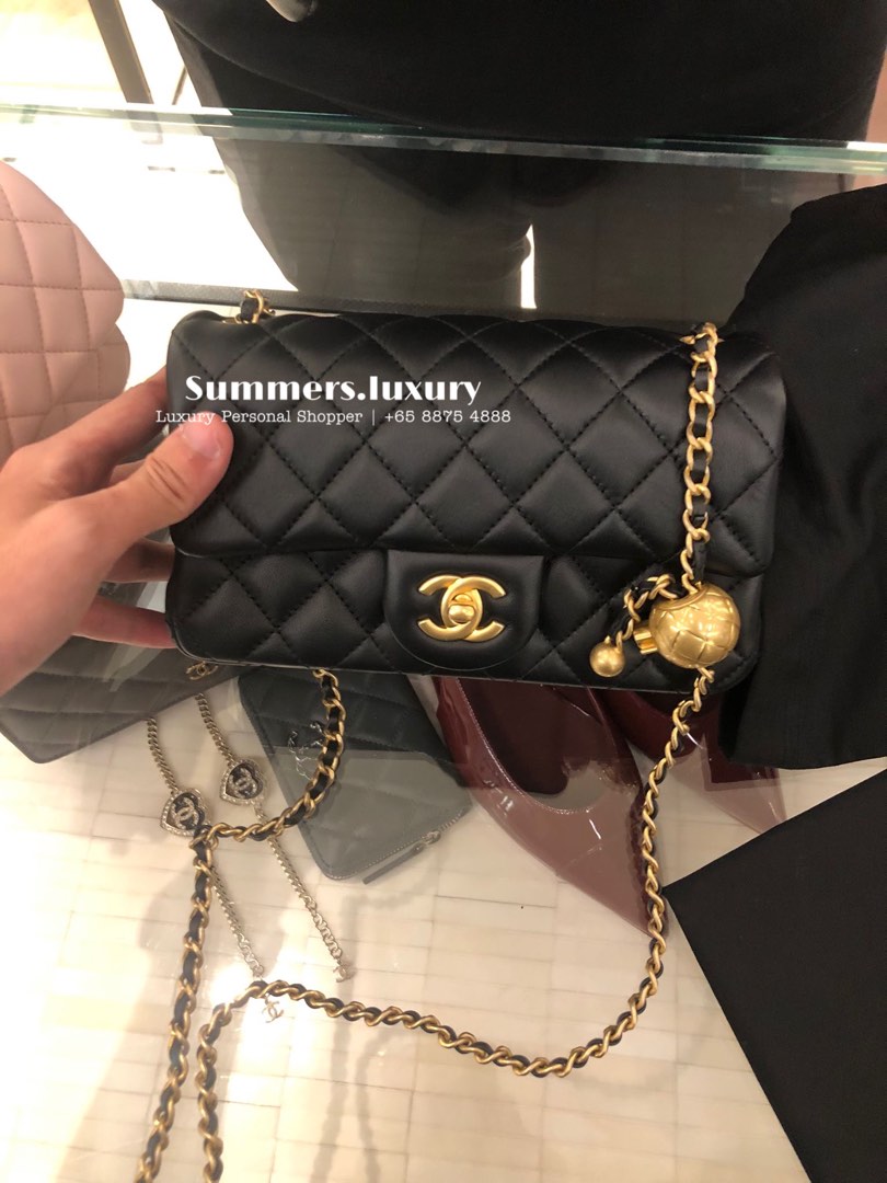 Chanel Mini Square Black Caviar Gold - Designer WishBags